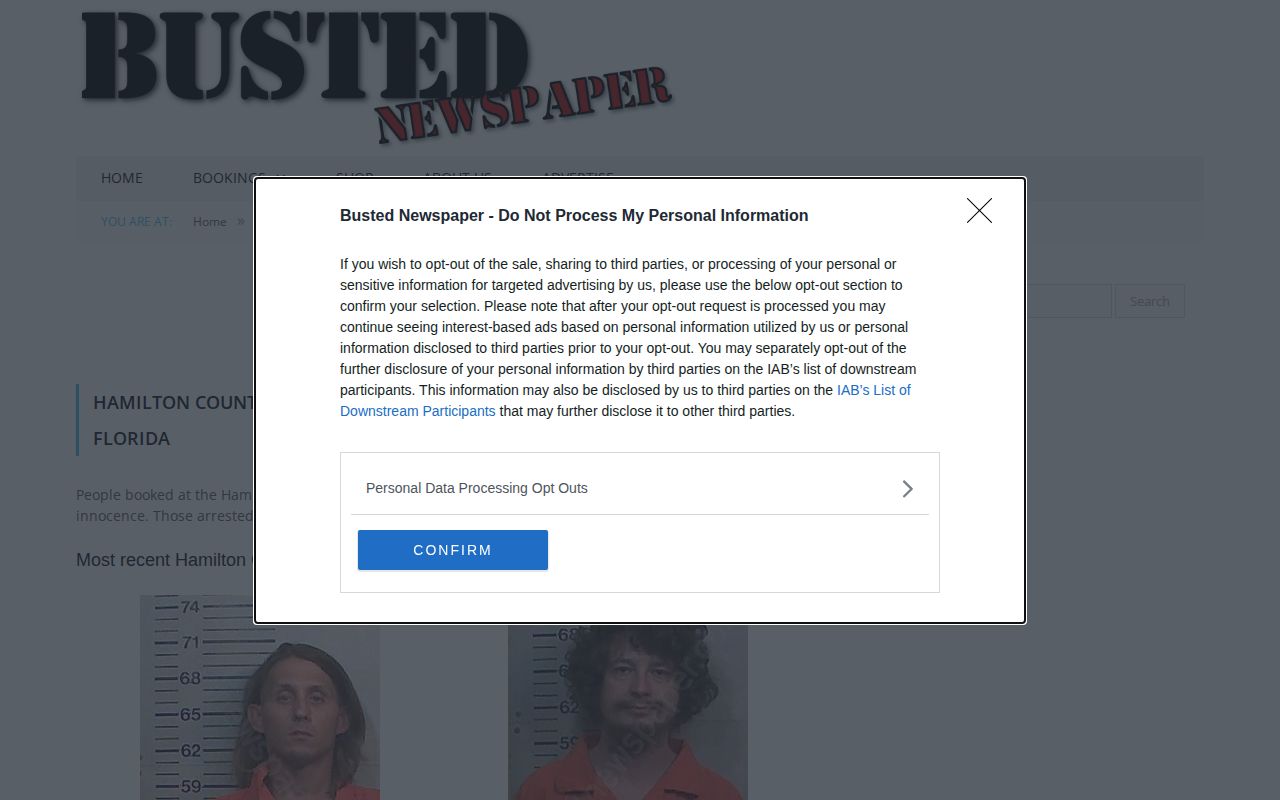Unofficial Busted Newspaper Hamilton County booking page