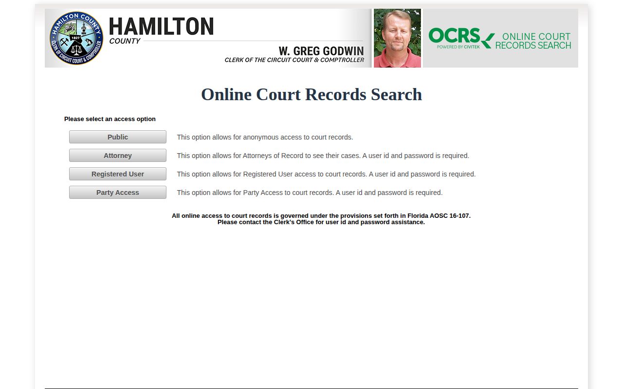 Hamilton County court case search after a booking record